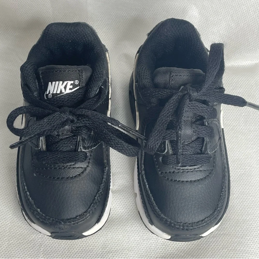 Nike Air Max 90 LTR Sneaker Shoe Toddler Size US 5C EU 21 Black White CD6868-010 - Picture 2 of 14